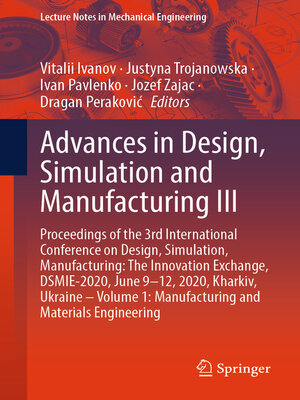 cover image of Advances in Design, Simulation and Manufacturing III